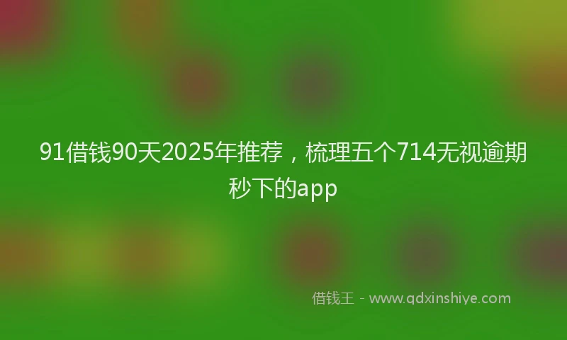 91借钱90天2025年推荐，梳理五个714无视逾期秒下的app
