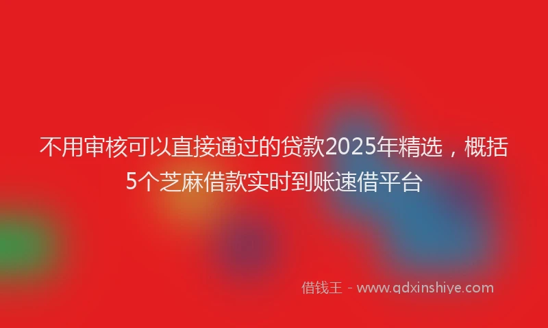 不用审核可以直接通过的贷款2025年精选，概括5个芝麻借款实时到账速借平台