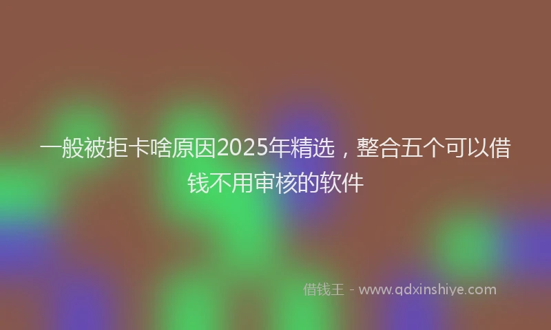 一般被拒卡啥原因2025年精选，整合五个可以借钱不用审核的软件
