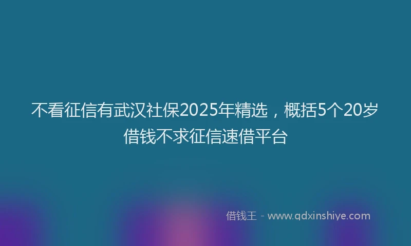 不看征信有武汉社保2025年精选，概括5个20岁借钱不求征信速借平台