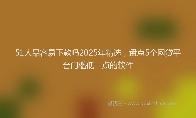 51人品容易下款吗2025年精选，盘点5个网贷平台门槛低一点的软件