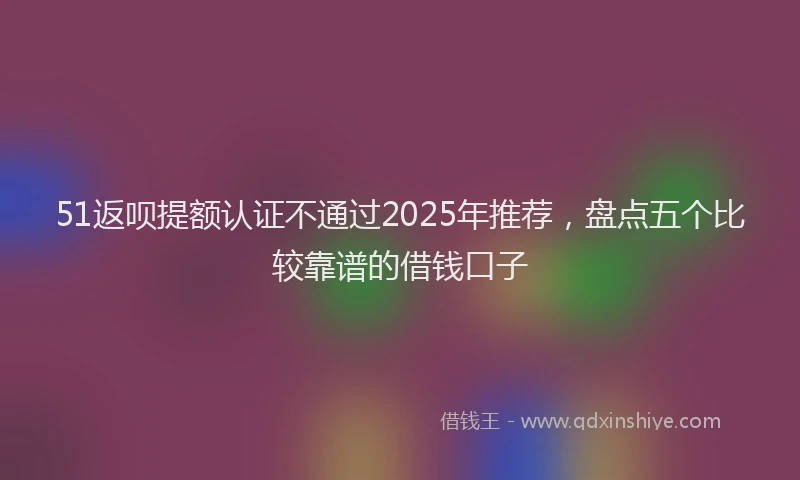 51返呗提额认证不通过2025年推荐，盘点五个比较靠谱的借钱口子