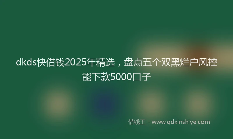 dkds快借钱2025年精选，盘点五个双黑烂户风控能下款5000口子