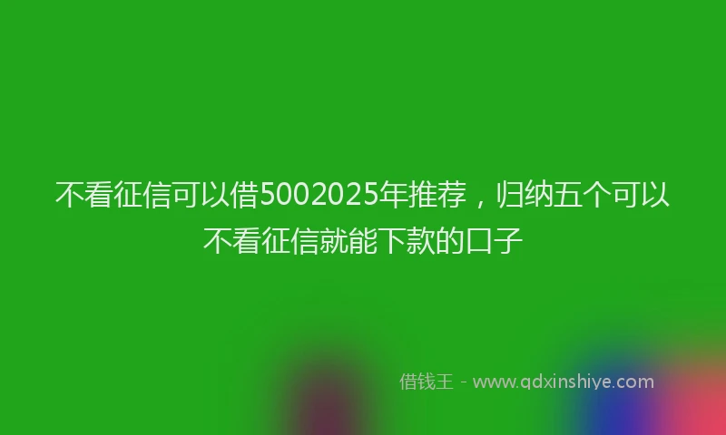 不看征信可以借5002025年推荐，归纳五个可以不看征信就能下款的口子