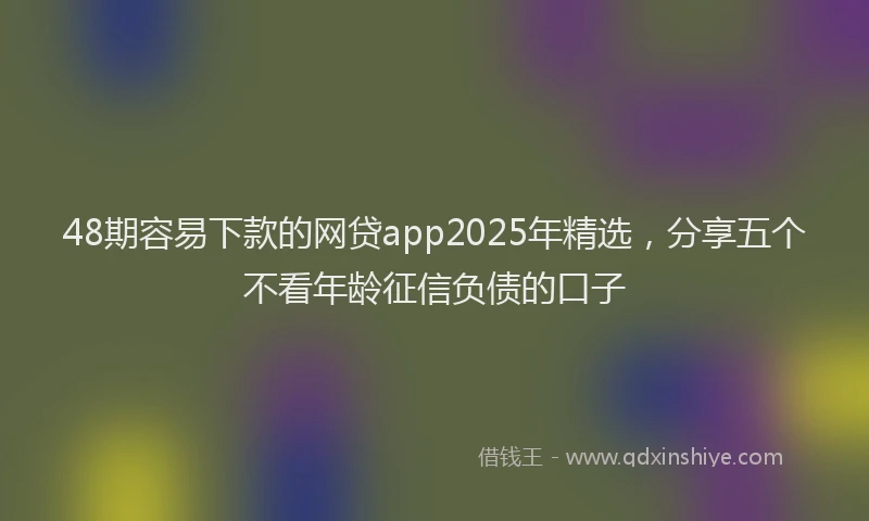 48期容易下款的网贷app2025年精选，分享五个不看年龄征信负债的口子