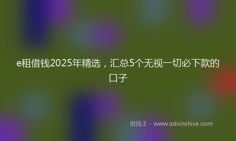 e租借钱2025年精选，汇总5个无视一切必下款的口子