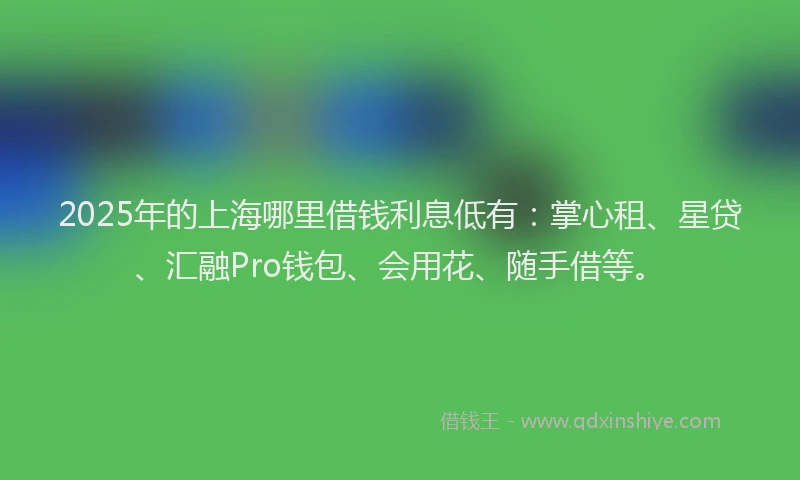 2025年的上海哪里借钱利息低有：掌心租、星贷、汇融Pro钱包、会用花、随手借等。