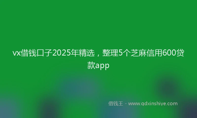 vx借钱口子2025年精选，整理5个芝麻信用600贷款app