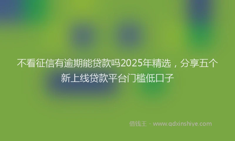 不看征信有逾期能贷款吗2025年精选，分享五个新上线贷款平台门槛低口子