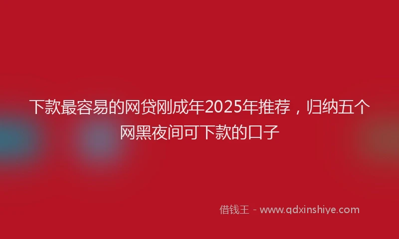 下款最容易的网贷刚成年2025年推荐，归纳五个网黑夜间可下款的口子