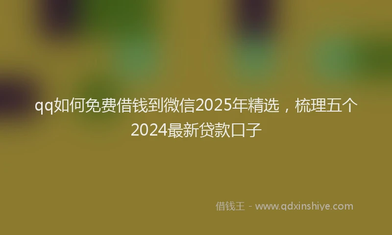 qq如何免费借钱到微信2025年精选，梳理五个2024最新贷款口子