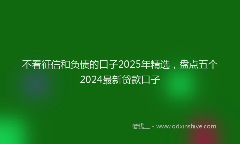 不看征信和负债的口子2025年精选，盘点五个2024最新贷款口子