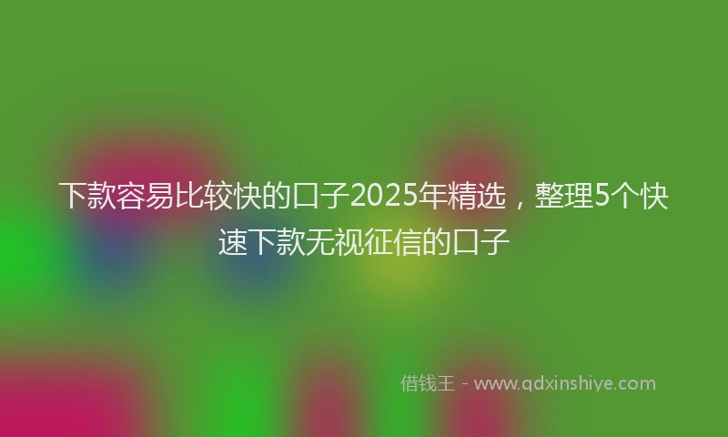 下款容易比较快的口子2025年精选，整理5个快速下款无视征信的口子