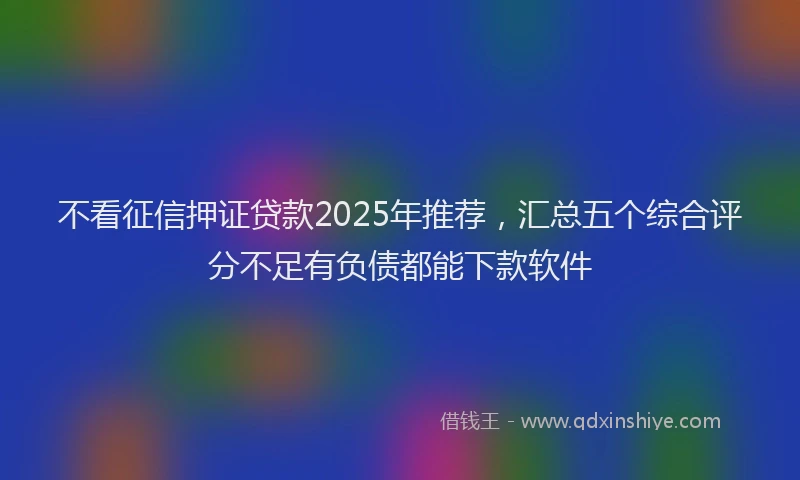 不看征信押证贷款2025年推荐，汇总五个综合评分不足有负债都能下款软件