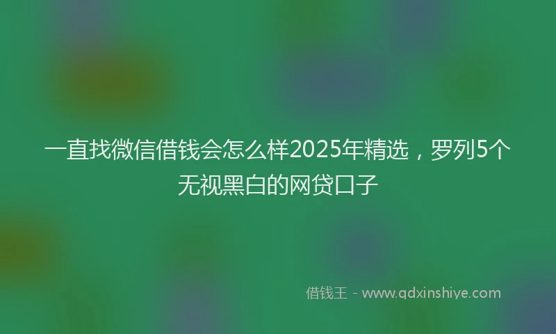 一直找微信借钱会怎么样2025年精选，罗列5个无视黑白的网贷口子