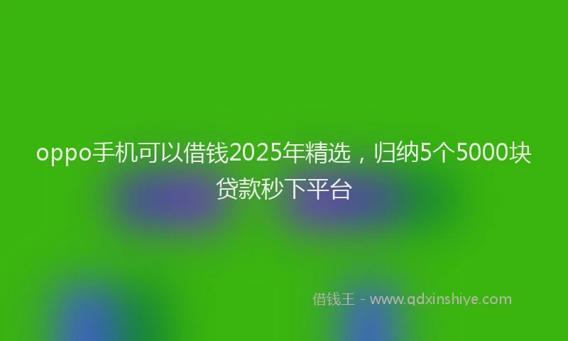 oppo手机可以借钱2025年精选，归纳5个5000块贷款秒下平台