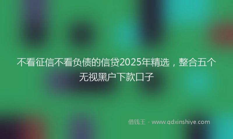 不看征信不看负债的信贷2025年精选，整合五个无视黑户下款口子