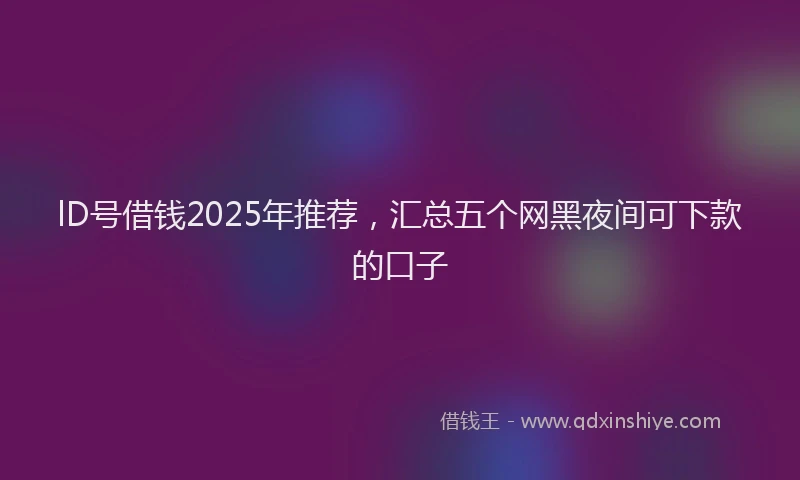 lD号借钱2025年推荐，汇总五个网黑夜间可下款的口子
