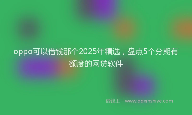 oppo可以借钱那个2025年精选，盘点5个分期有额度的网贷软件