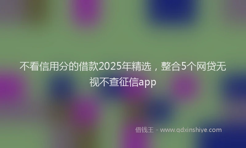 不看信用分的借款2025年精选，整合5个网贷无视不查征信app