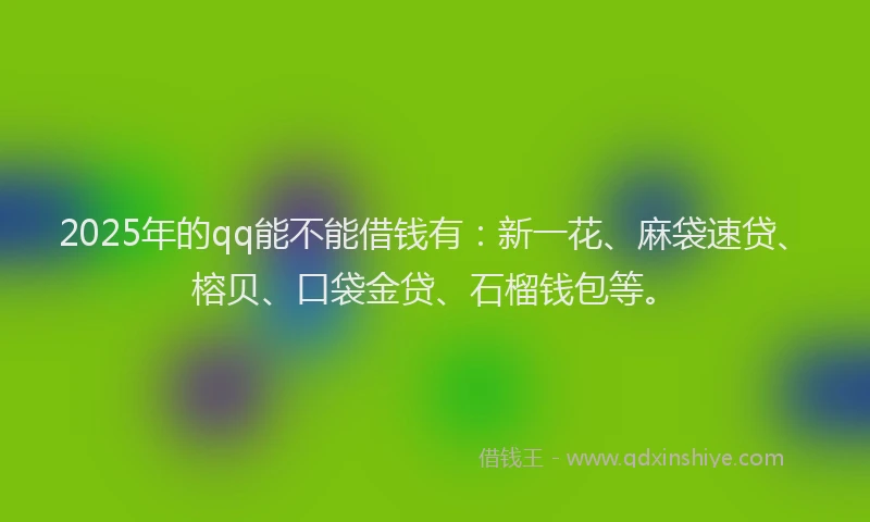 2025年的qq能不能借钱有：新一花、麻袋速贷、榕贝、口袋金贷、石榴钱包等。
