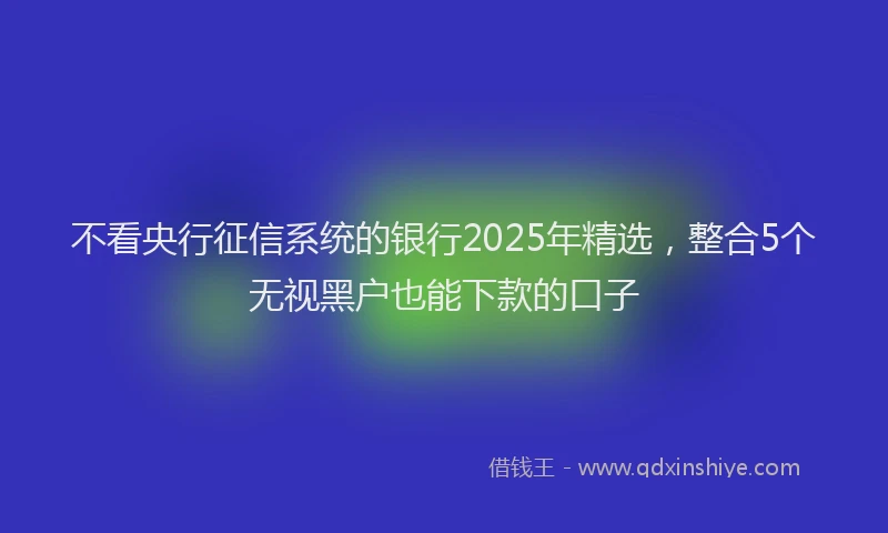 不看央行征信系统的银行2025年精选，整合5个无视黑户也能下款的口子