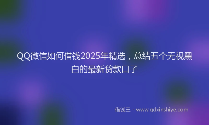 QQ微信如何借钱2025年精选，总结五个无视黑白的最新贷款口子