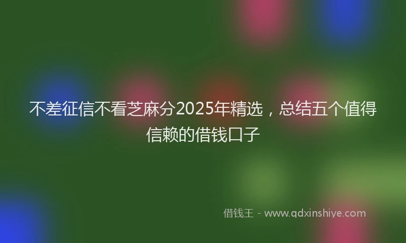 不差征信不看芝麻分2025年精选，总结五个值得信赖的借钱口子