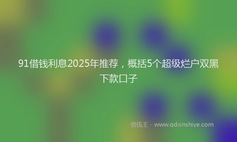 91借钱利息2025年推荐，概括5个超级烂户双黑下款口子