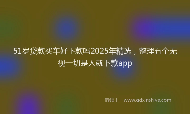 51岁贷款买车好下款吗2025年精选，整理五个无视一切是人就下款app
