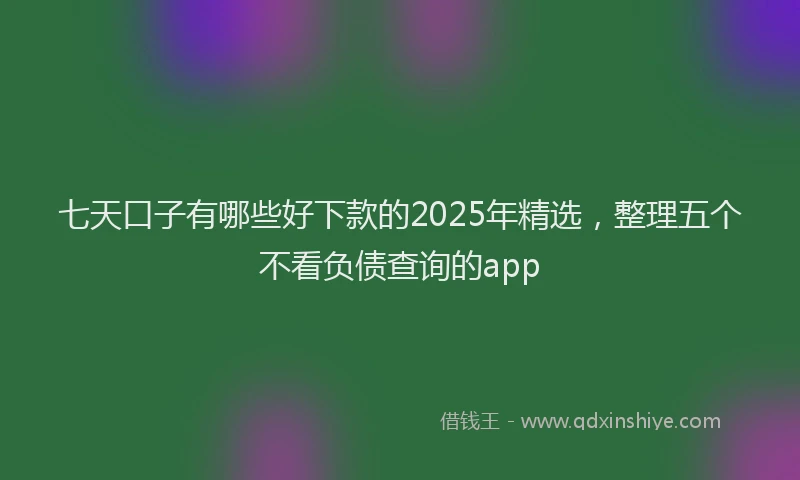 七天口子有哪些好下款的2025年精选，整理五个不看负债查询的app