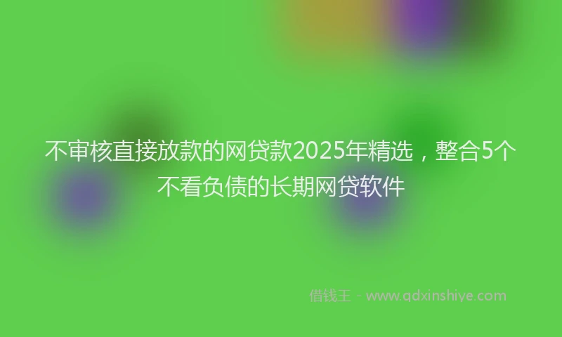 不审核直接放款的网贷款2025年精选，整合5个不看负债的长期网贷软件