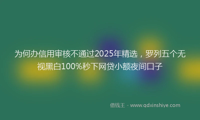 为何办信用审核不通过2025年精选，罗列五个无视黑白100%秒下网贷小额夜间口子