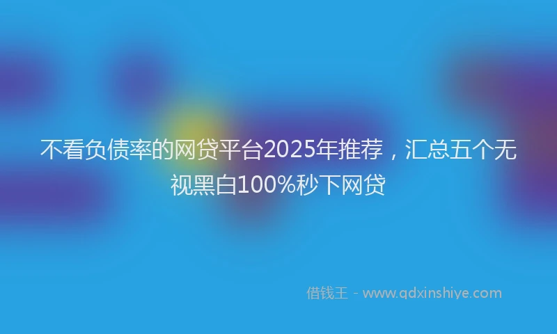 不看负债率的网贷平台2025年推荐，汇总五个无视黑白100%秒下网贷