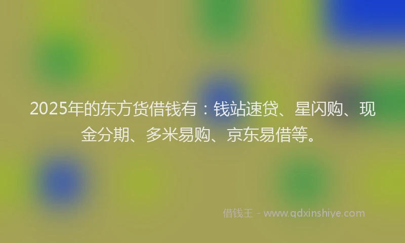 2025年的东方货借钱有：钱站速贷、星闪购、现金分期、多米易购、京东易借等。