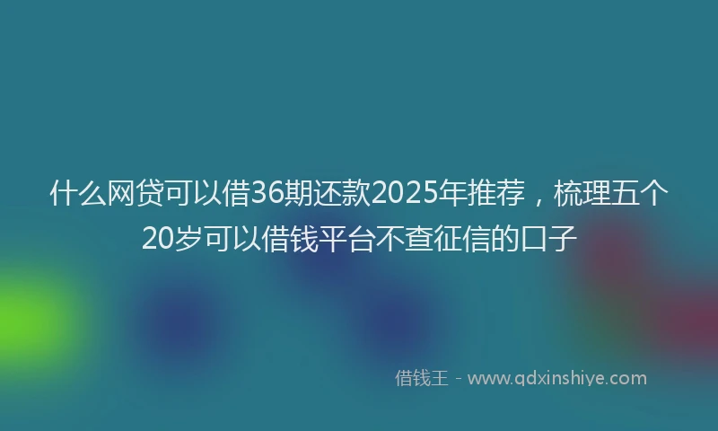 什么网贷可以借36期还款2025年推荐，梳理五个20岁可以借钱平台不查征信的口子