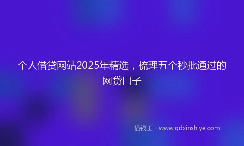个人借贷网站2025年精选，梳理五个秒批通过的网贷口子