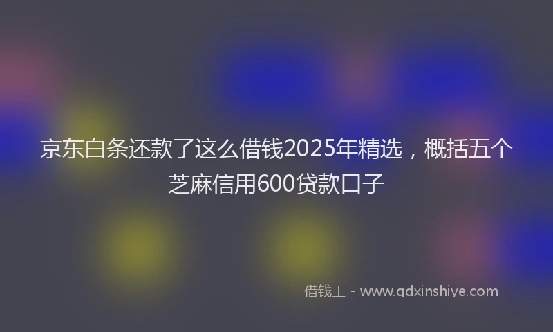 京东白条还款了这么借钱2025年精选，概括五个芝麻信用600贷款口子