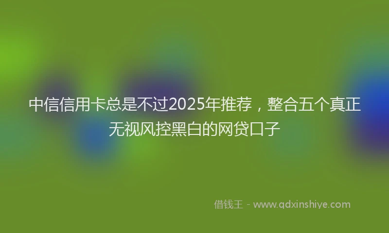 中信信用卡总是不过2025年推荐，整合五个真正无视风控黑白的网贷口子