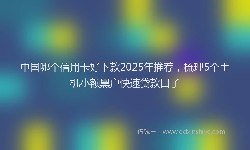 中国哪个信用卡好下款2025年推荐，梳理5个手机小额黑户快速贷款口子