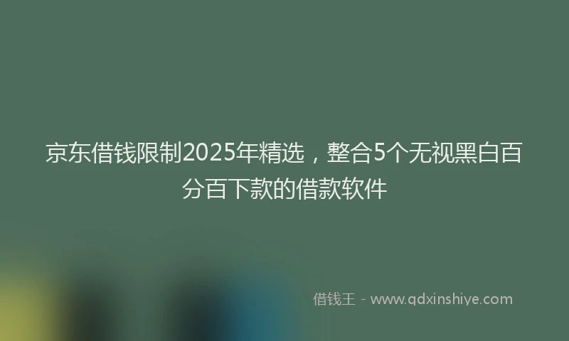 京东借钱限制2025年精选，整合5个无视黑白百分百下款的借款软件