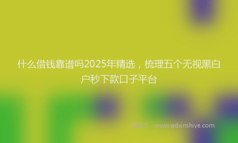 什么借钱靠谱吗2025年精选，梳理五个无视黑白户秒下款口子平台