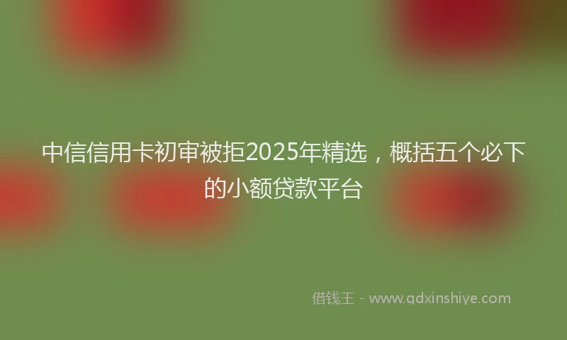 中信信用卡初审被拒2025年精选，概括五个必下的小额贷款平台