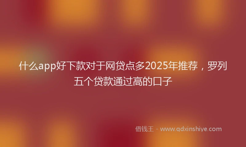 什么app好下款对于网贷点多2025年推荐，罗列五个贷款通过高的口子