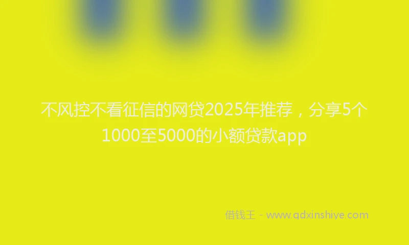 不风控不看征信的网贷2025年推荐，分享5个1000至5000的小额贷款app