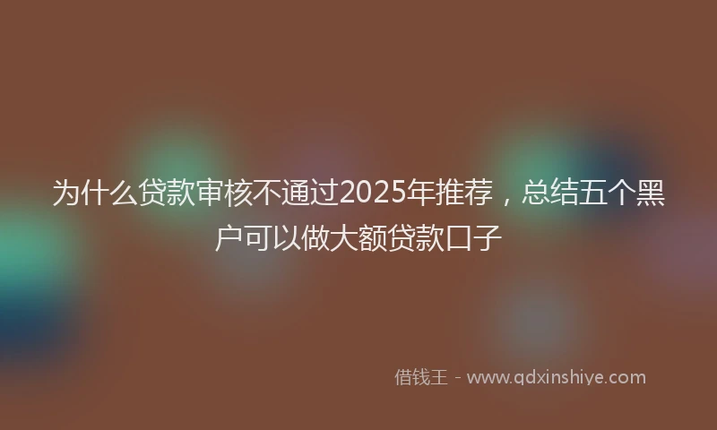 为什么贷款审核不通过2025年推荐，总结五个黑户可以做大额贷款口子