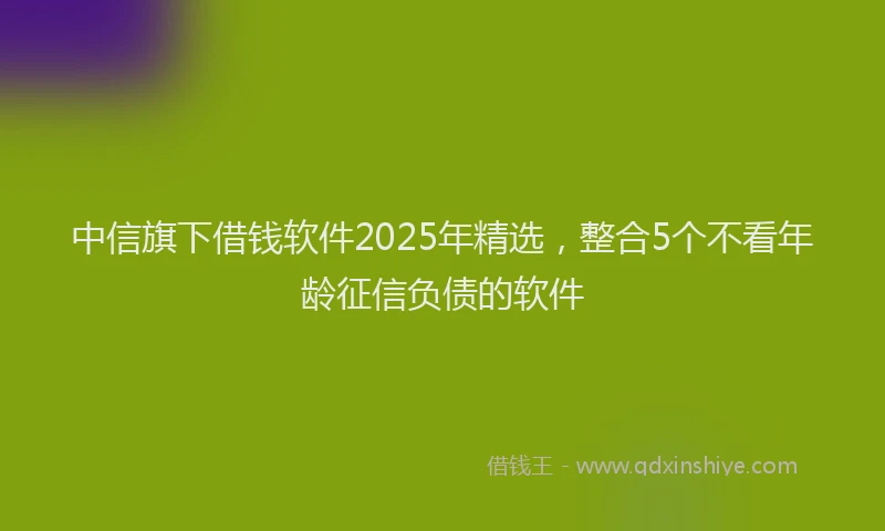 中信旗下借钱软件2025年精选，整合5个不看年龄征信负债的软件
