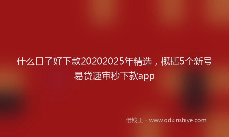 什么口子好下款20202025年精选，概括5个新号易贷速审秒下款app