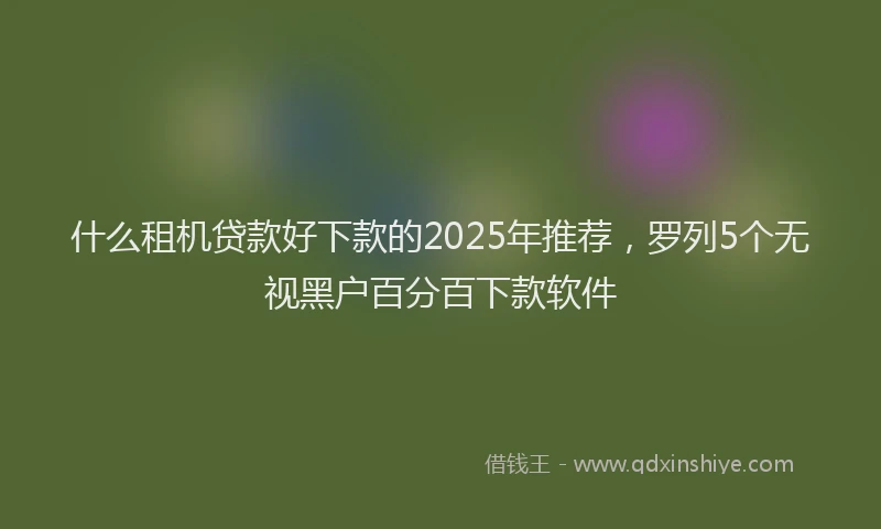 什么租机贷款好下款的2025年推荐，罗列5个无视黑户百分百下款软件