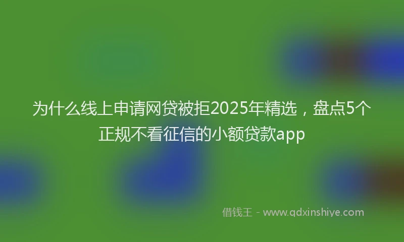 为什么线上申请网贷被拒2025年精选，盘点5个正规不看征信的小额贷款app